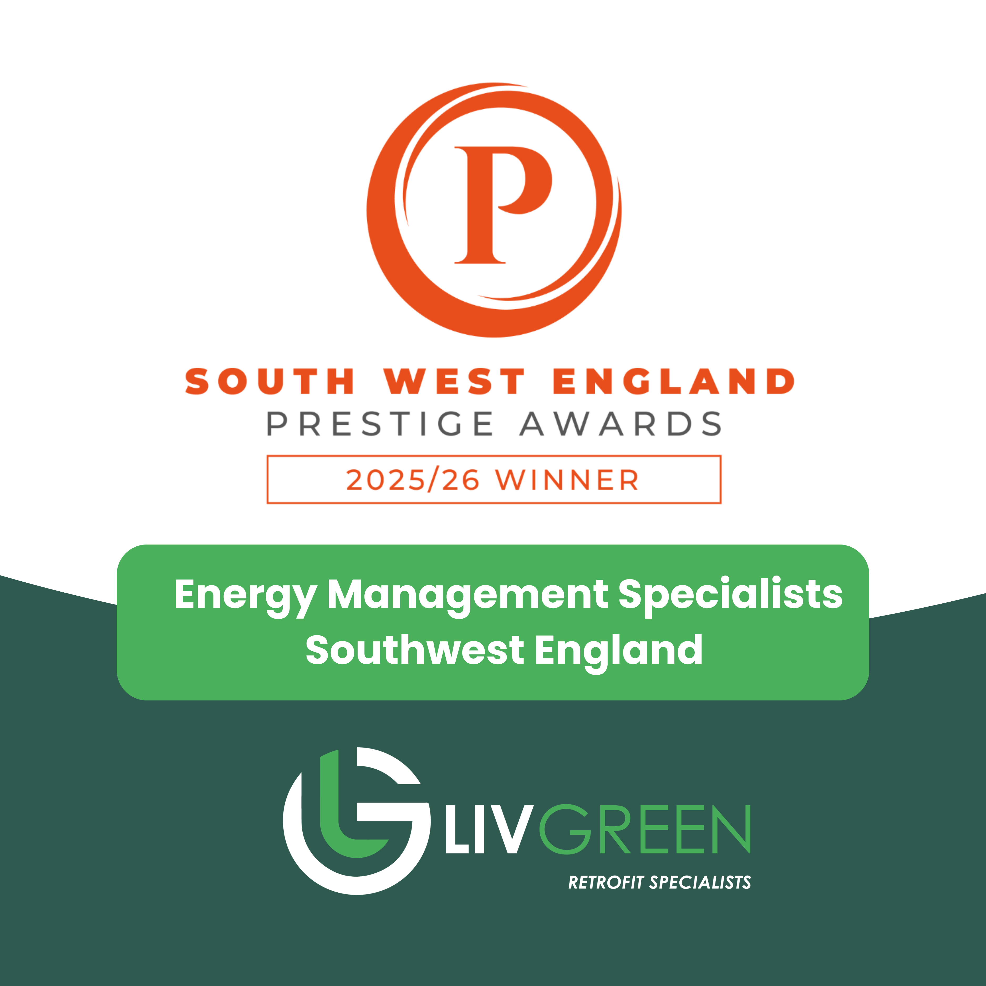 LivGreen Named Energy Management Specialists of the Year at the South West England Prestige Awards 2025/26